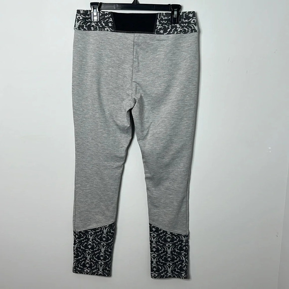 Anthropologie Pure + Good Gray Jacquard Embroidered Leggings - Picture 6 of 6
